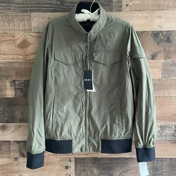 DKNY Water Resistant Women’s Olive Green Jacket New With Tags Size Small - Picture 1 of 16